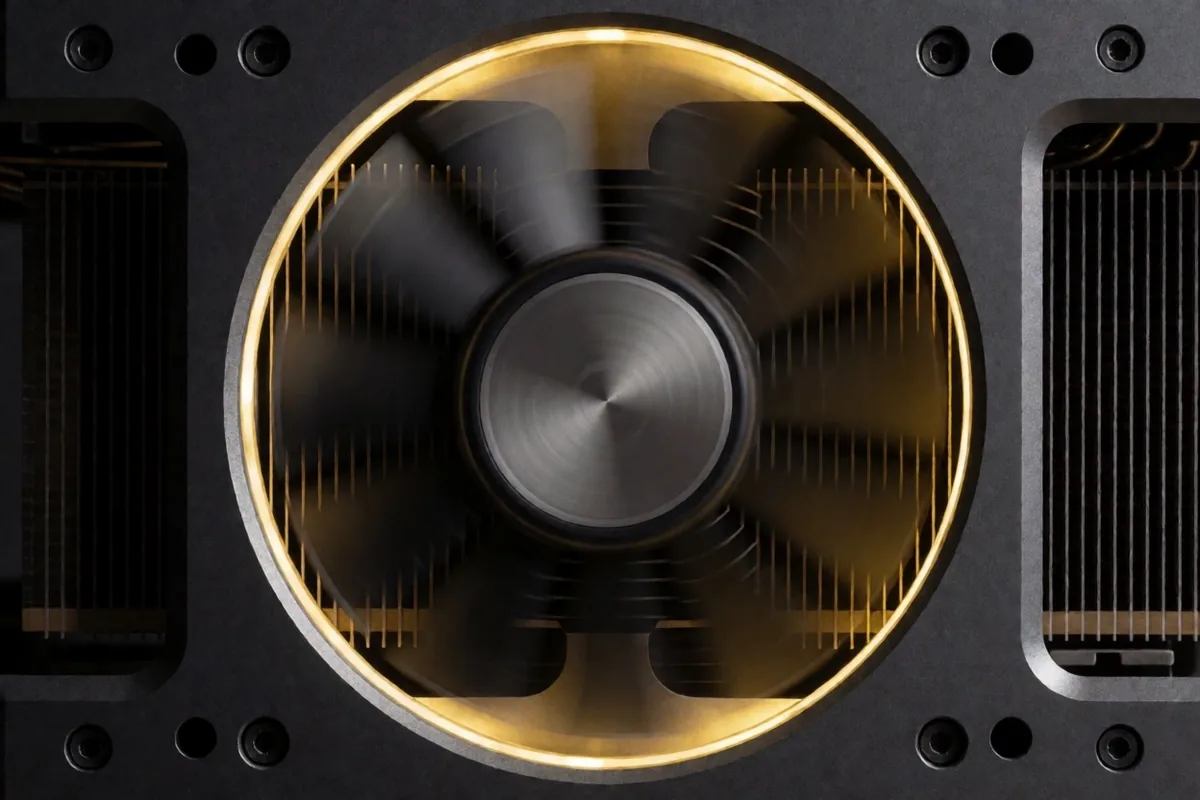 Ventiladores de GPU en movimiento en rig de minería